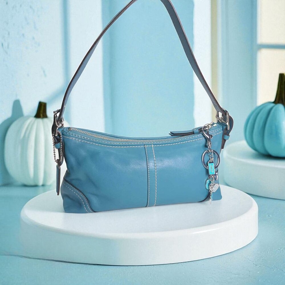 COACH Aqua Hamptons Soho Demi Baguette Y2K Shoulder Bag